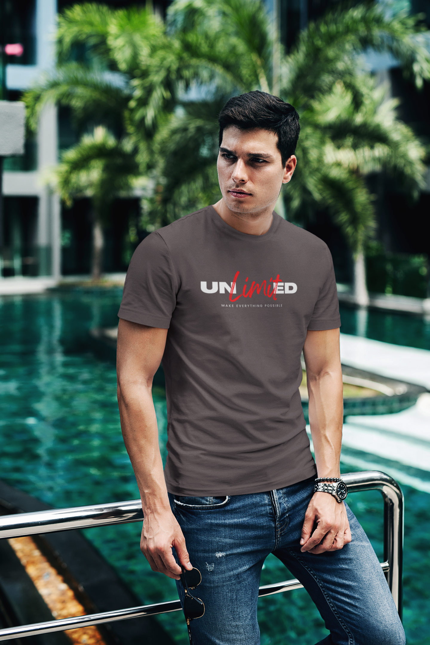 Men Round Neck T-Shirt Unlimited
