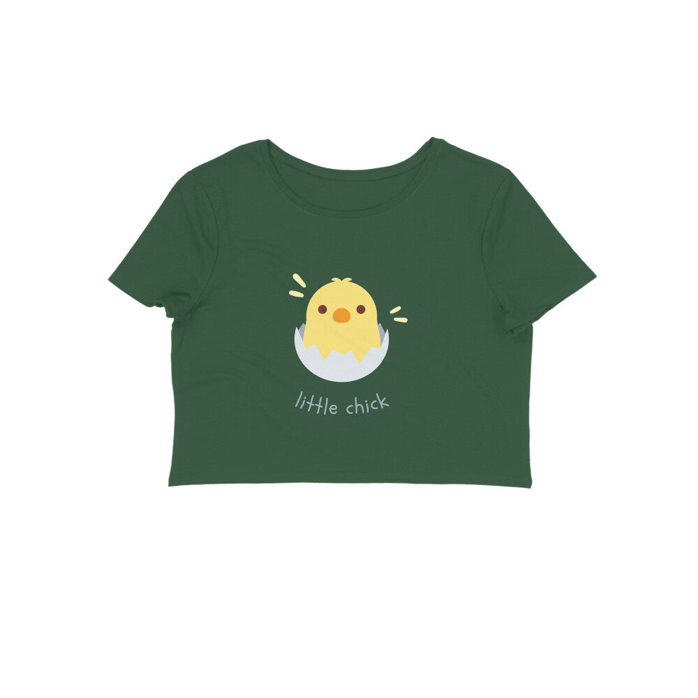 Women Crop Top Stay Little Chick