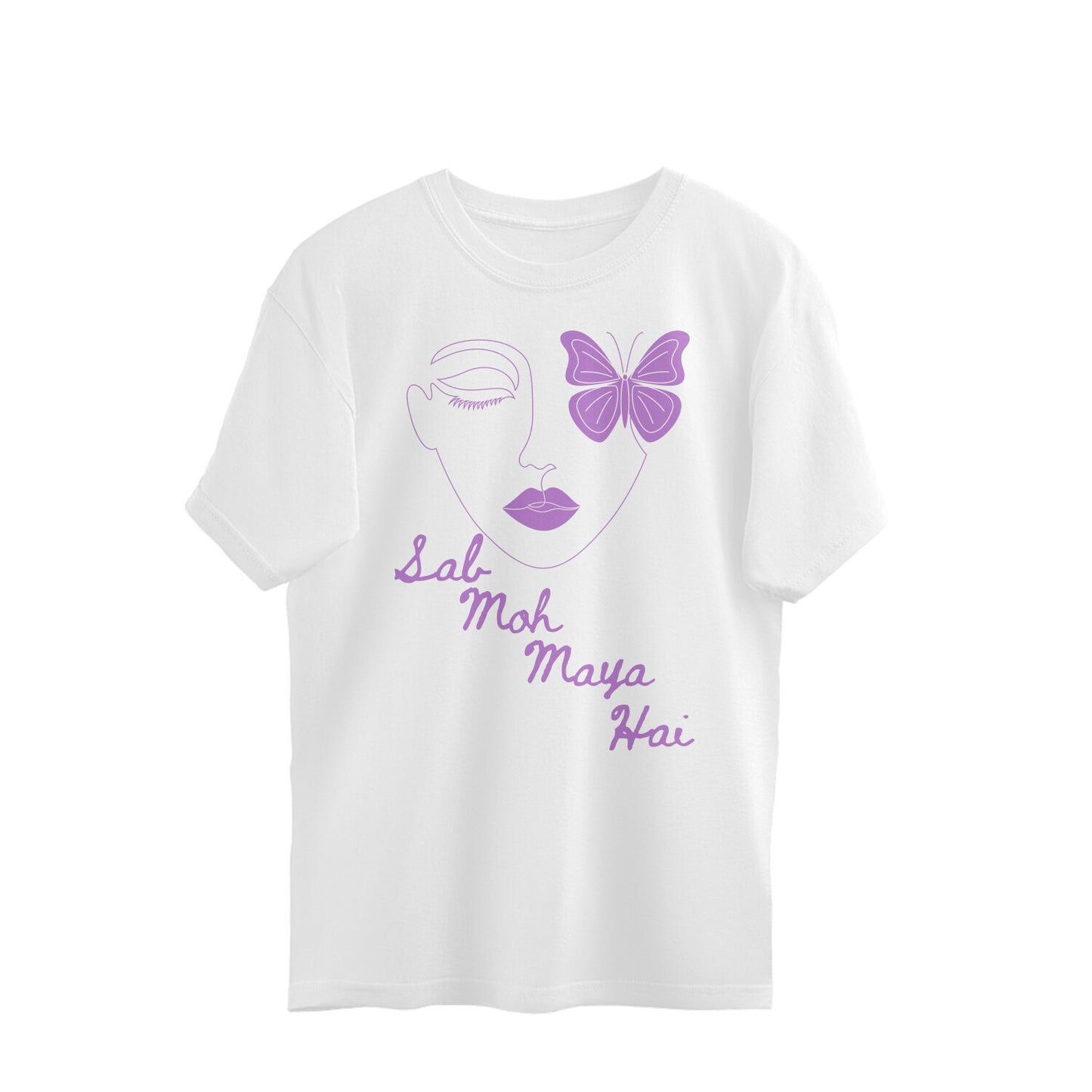 Women Oversized T-shirt with Front Print Moh Maya