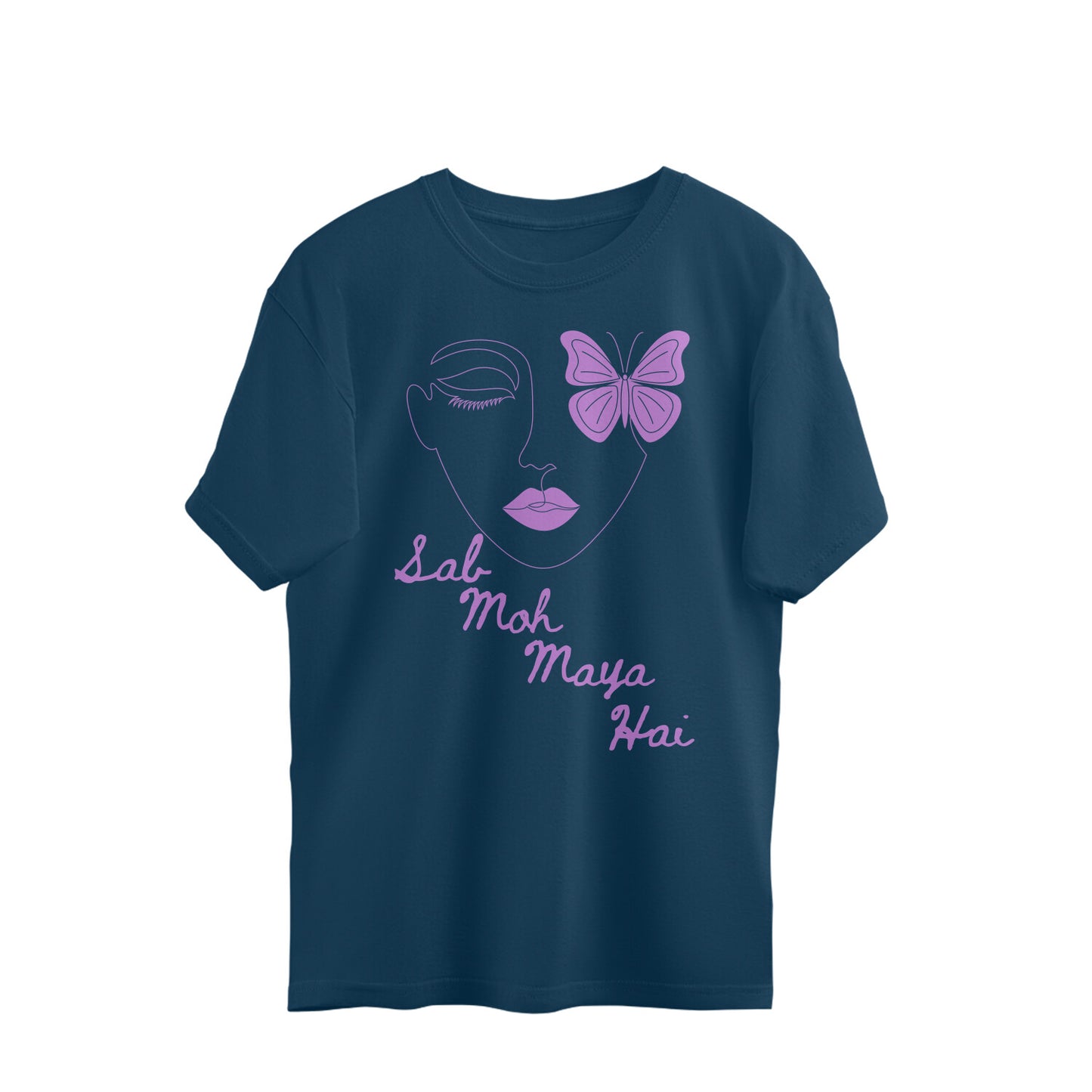 Women Oversized T-shirt with Front Print Moh Maya