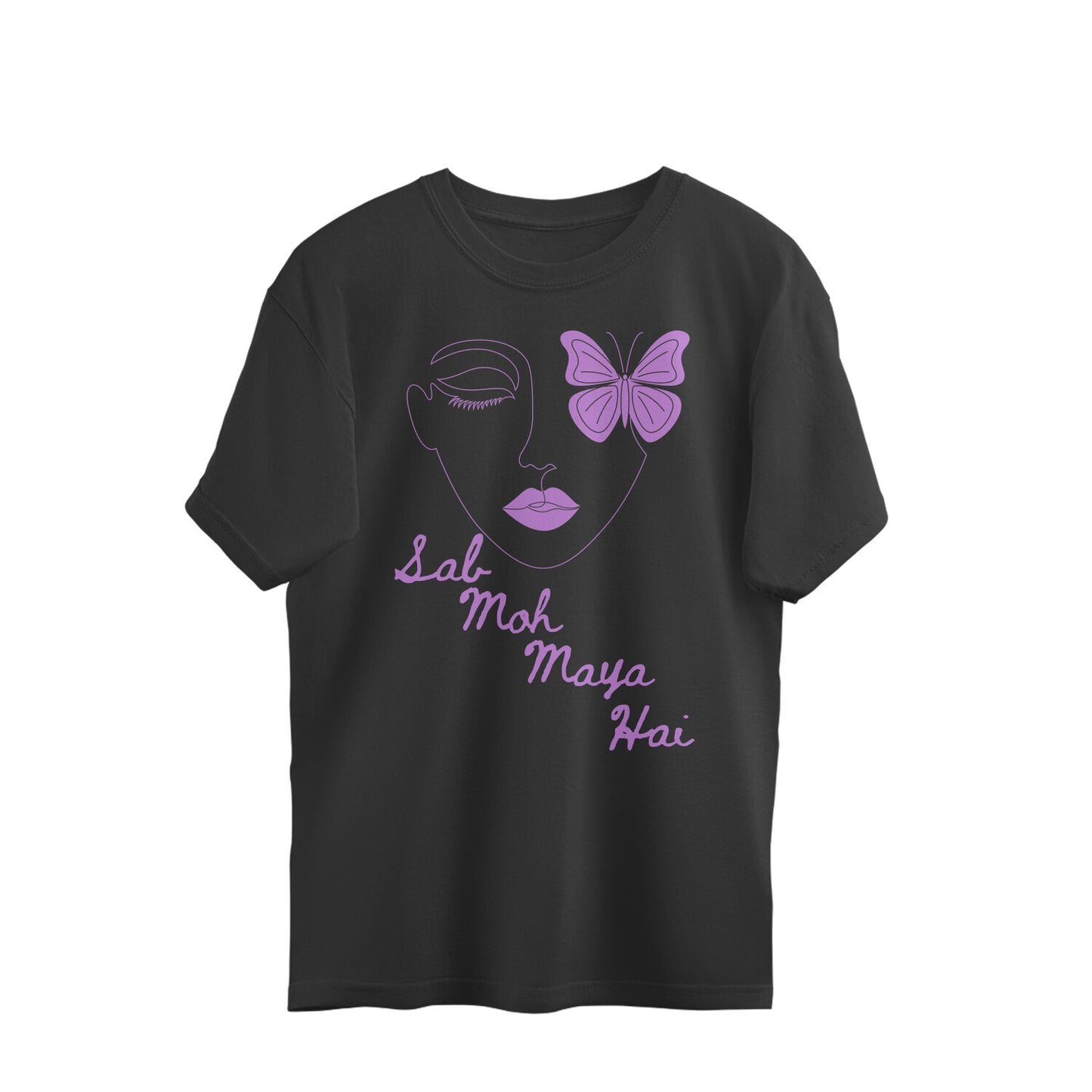 Women Oversized T-shirt with Front Print Moh Maya