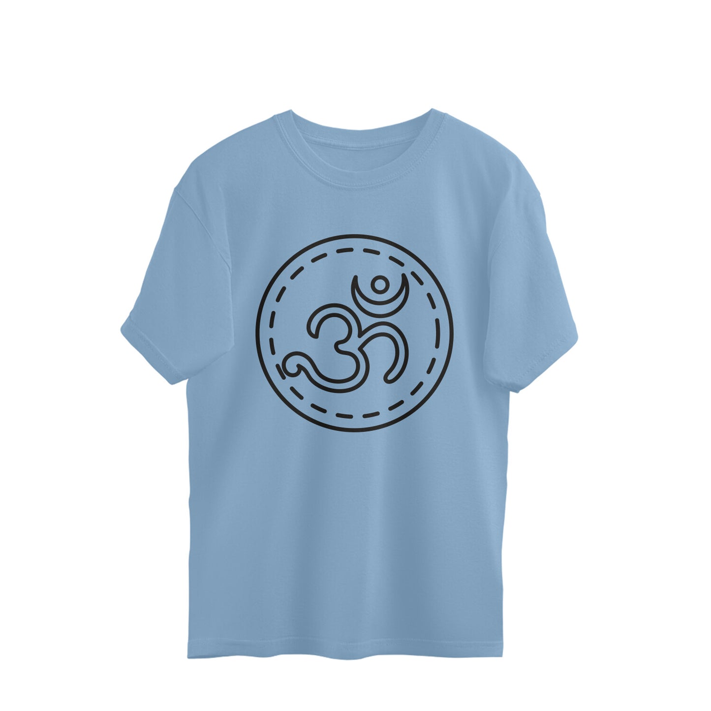 Men Oversized Blue T-shirt OM Outline