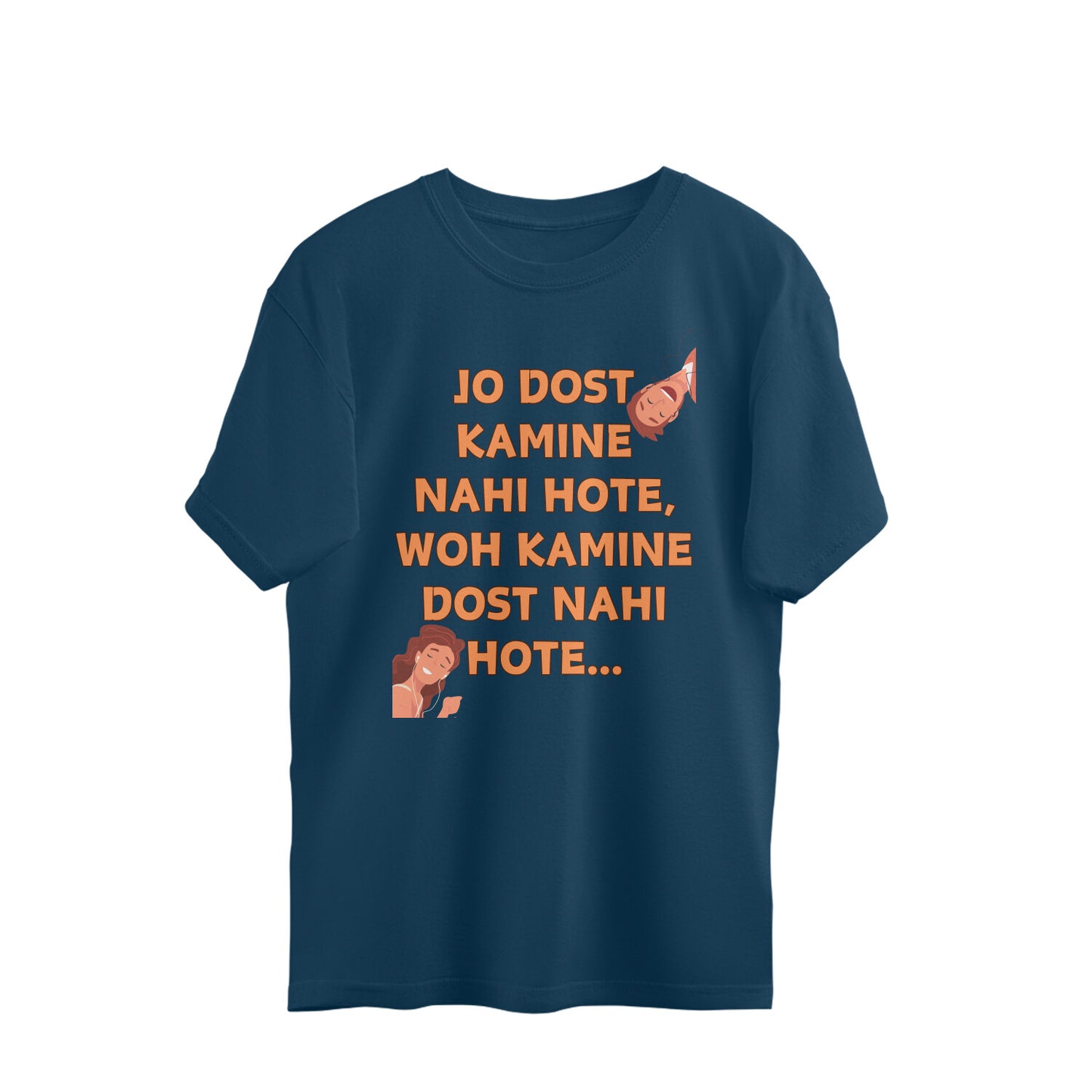 Unisex Oversized Navy Blue T-shirt Kamine Dost