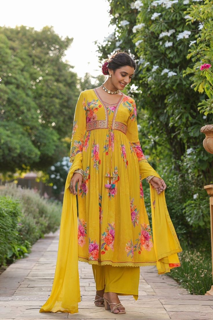 Mustard Yellow Kurta Set With Dupatta