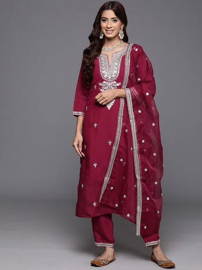 Designer Embroidery Kurta With Pant And Beautiful Dupatta