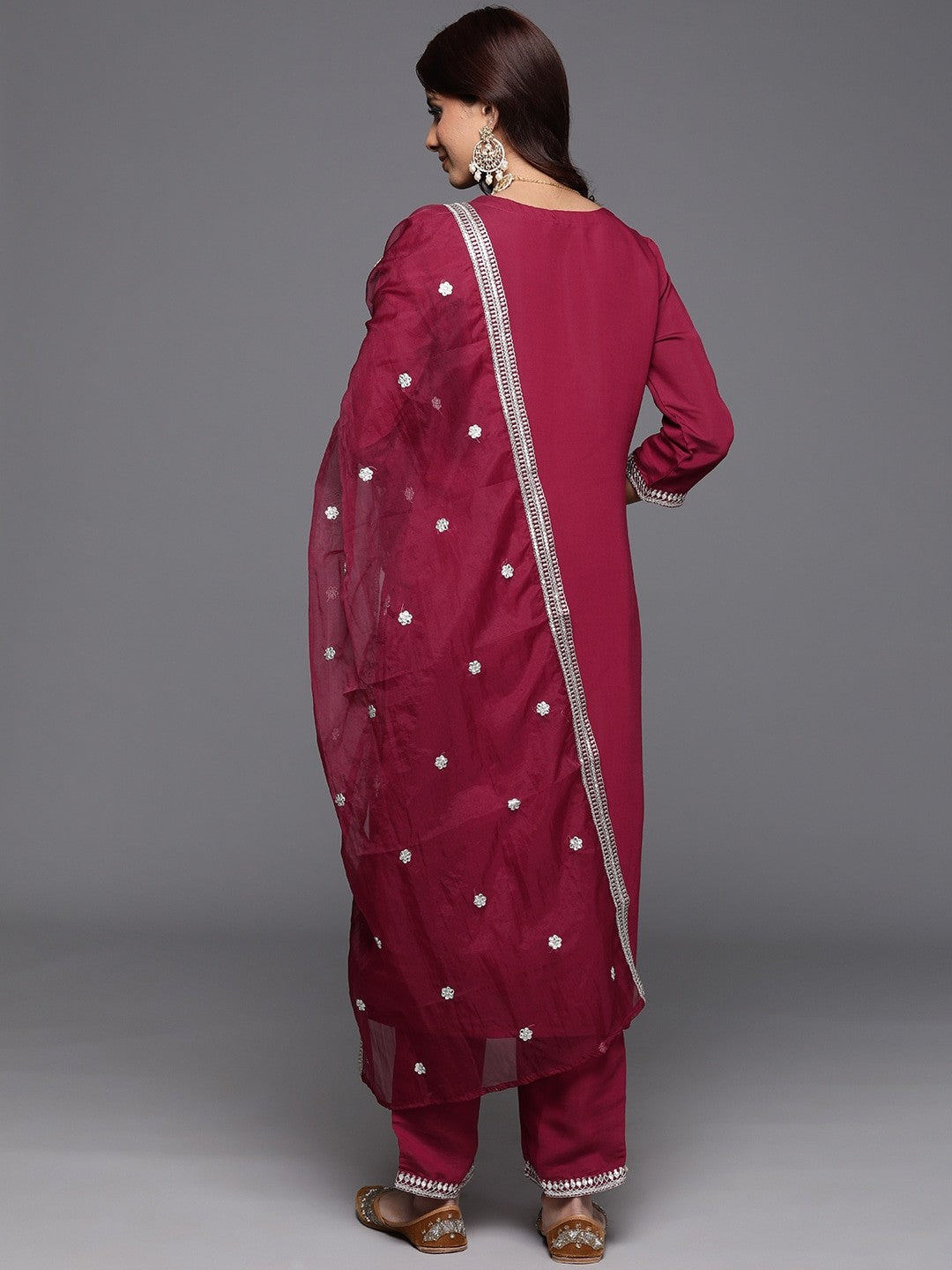 Designer Embroidery Kurta With Pant And Beautiful Dupatta