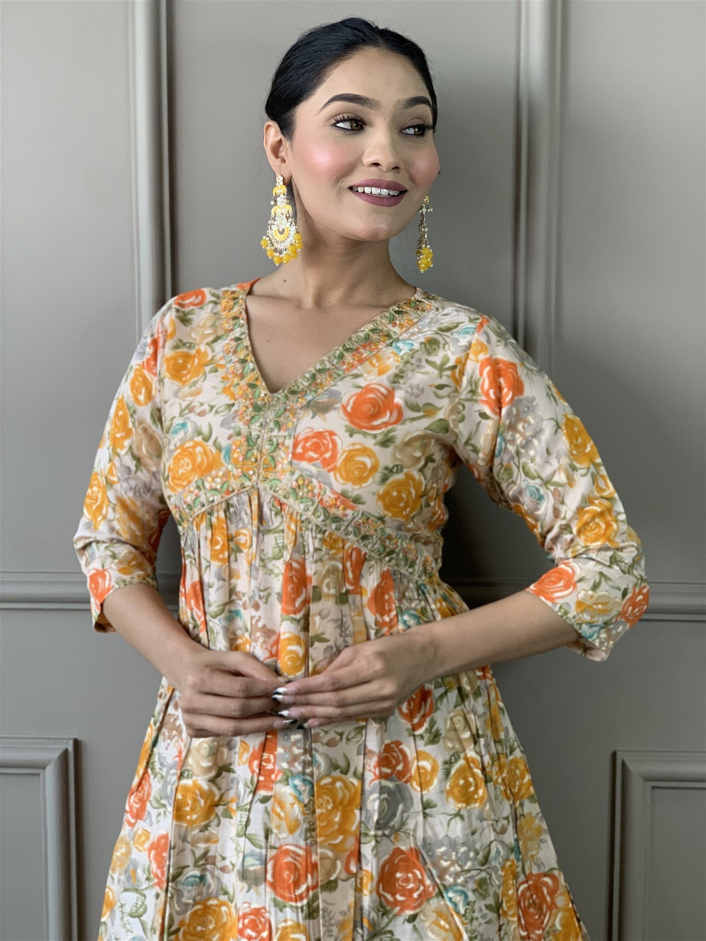 Alia Pattern Kurta set with Pants and Dupatta