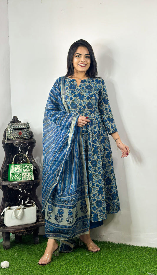 Beautiful Design Rayon Suit with Pants and Dupatta