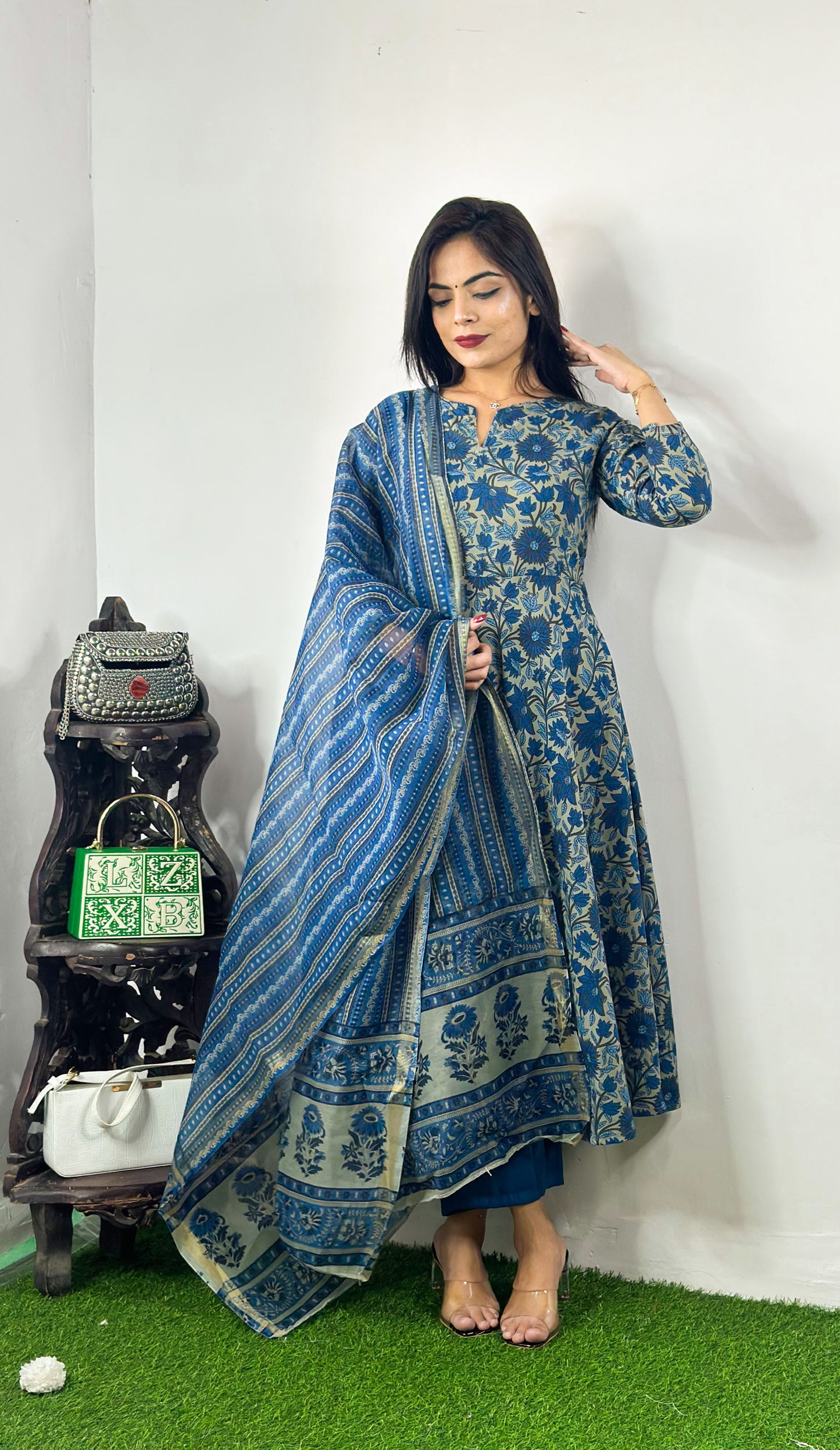 Beautiful Design Rayon Suit with Pants and Dupatta