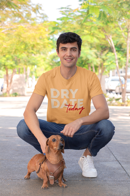 Men Round Neck Mustard Yellow T-Shirt Dry Date today