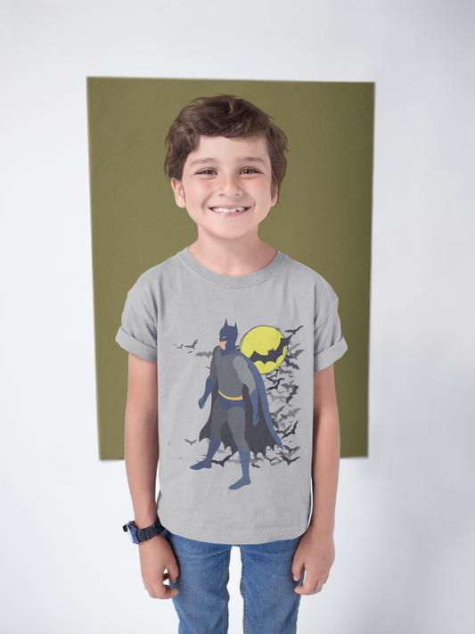 Toddlers Half Sleeve Round Neck Grey T-Shirt Batman (Age 0-6 yrs)