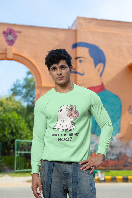 Men Mint Green Sweatshirt Boo