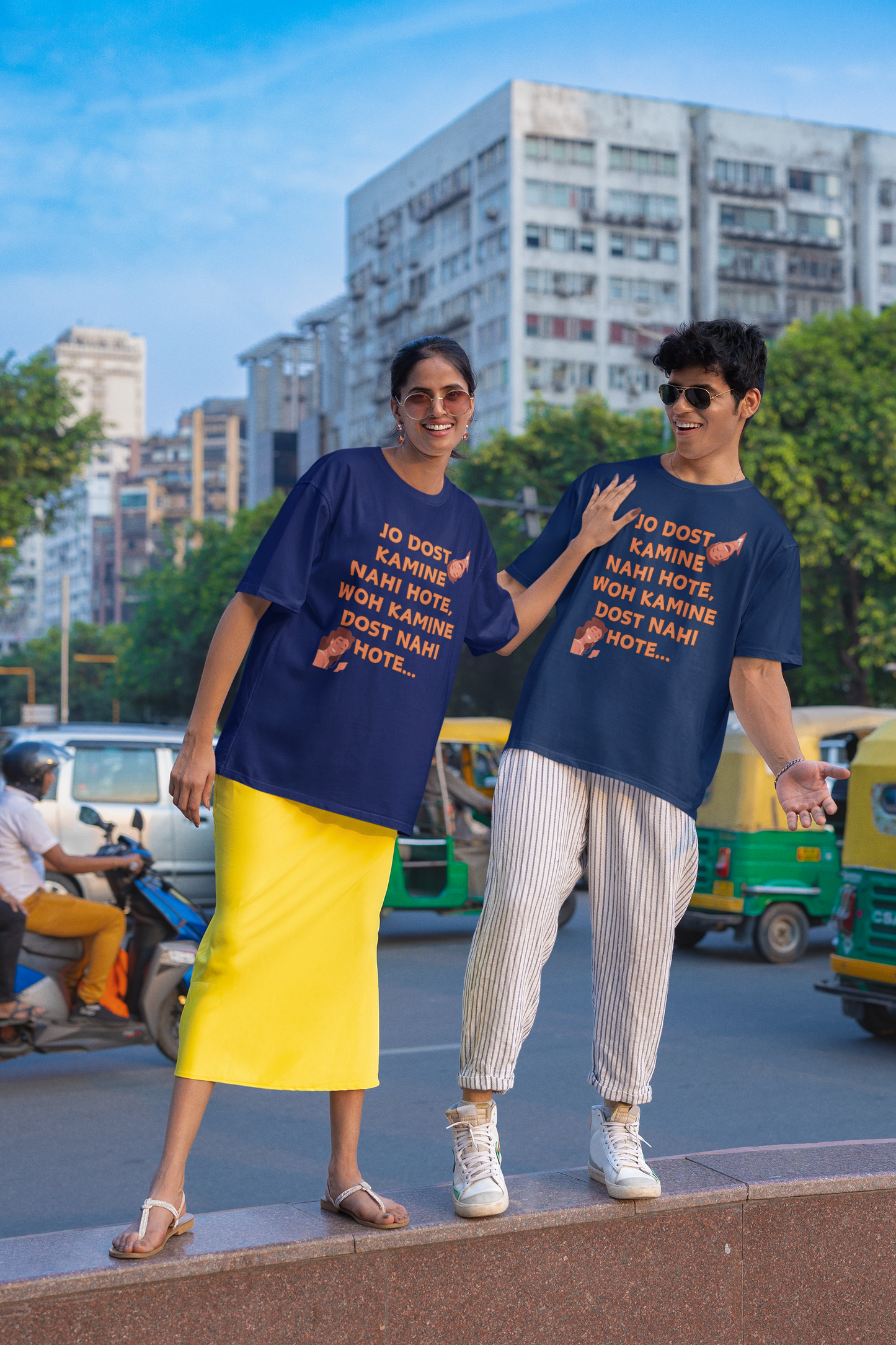 Unisex Oversized Navy Blue T-shirt Kamine Dost