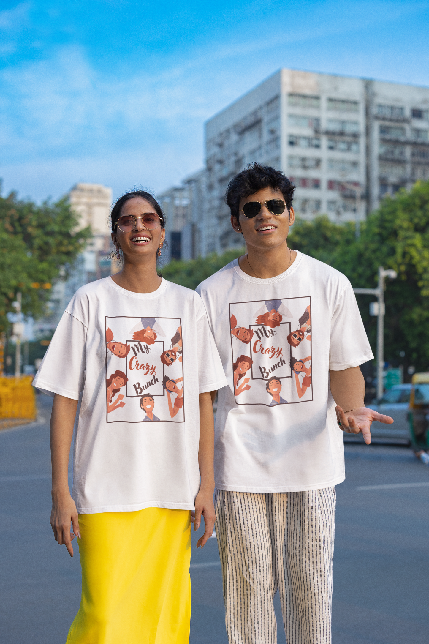 Unisex Oversized White T-shirt My Crazy Bunch