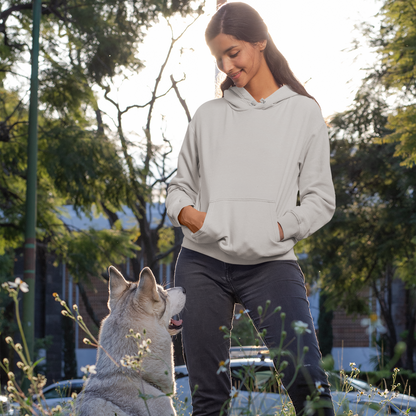 Women Grey Solid Loose-fit Hoodie