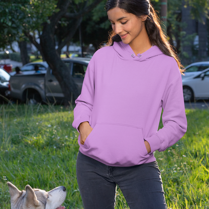 Women Lavender Solid Loose-fit Hoodie