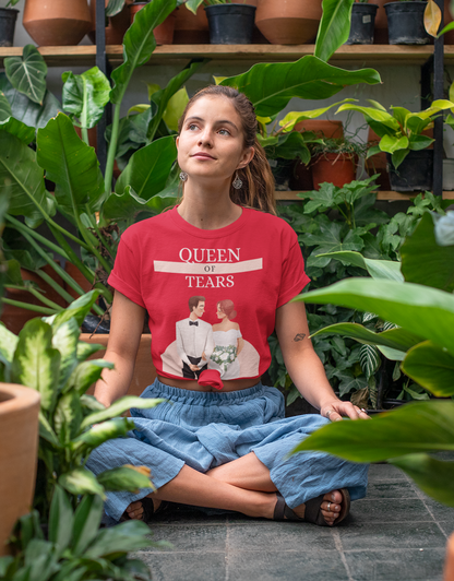 Women Round Neck Red T Shirt K-drama Queen Of Tears