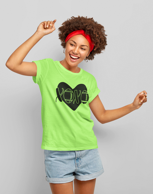 Women Round Neck Liril Green T Shirt XOXO