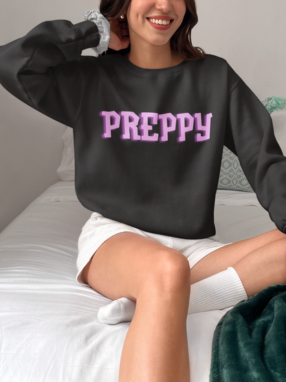 Women Black Sweatshirt Preppy