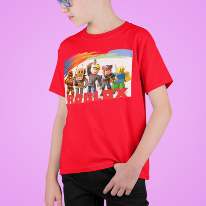 Kids/Teens Half Sleeve Round Neck Red T-shirt Roblox