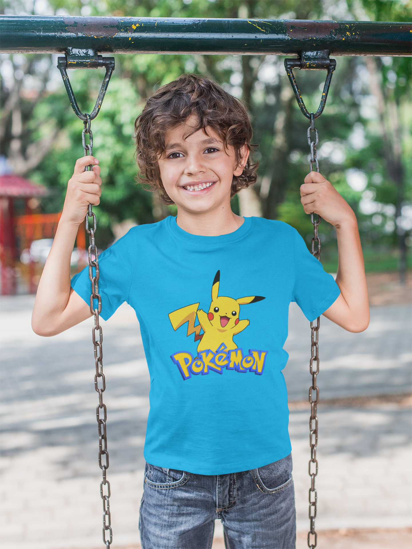 Kids/Teens Half Sleeve Round Neck Tshirt Pokemon Pikachu