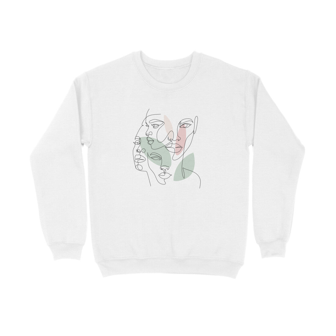 Women White Sweatshirt Lineal Art