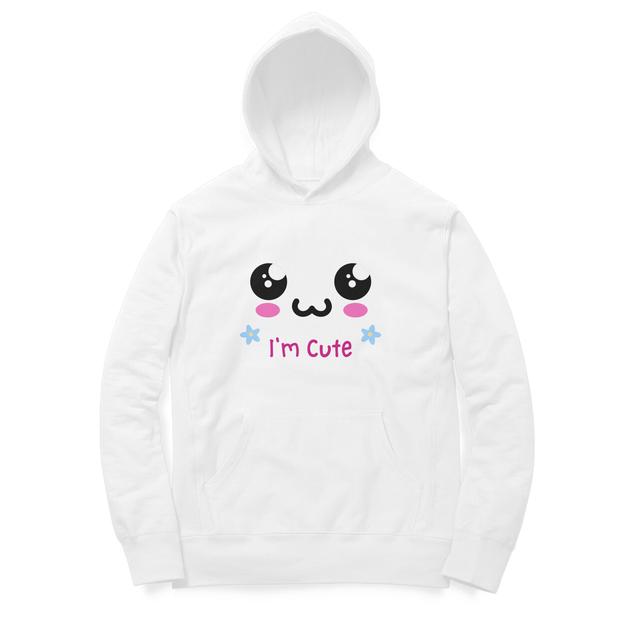 Women White Hoodie I'm Cute