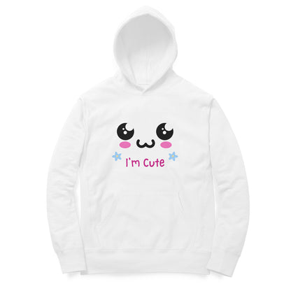 Women White Hoodie I'm Cute