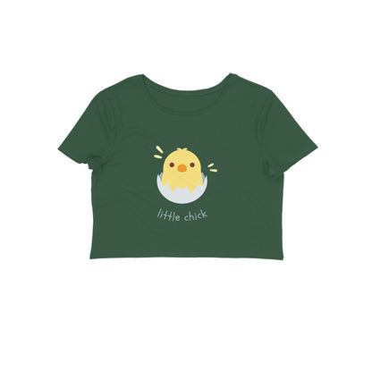 Women Crop Top Stay Little Chick