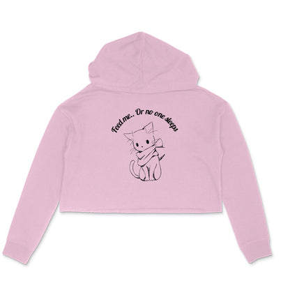 Women Crop Hoodie Front Print Feed Me