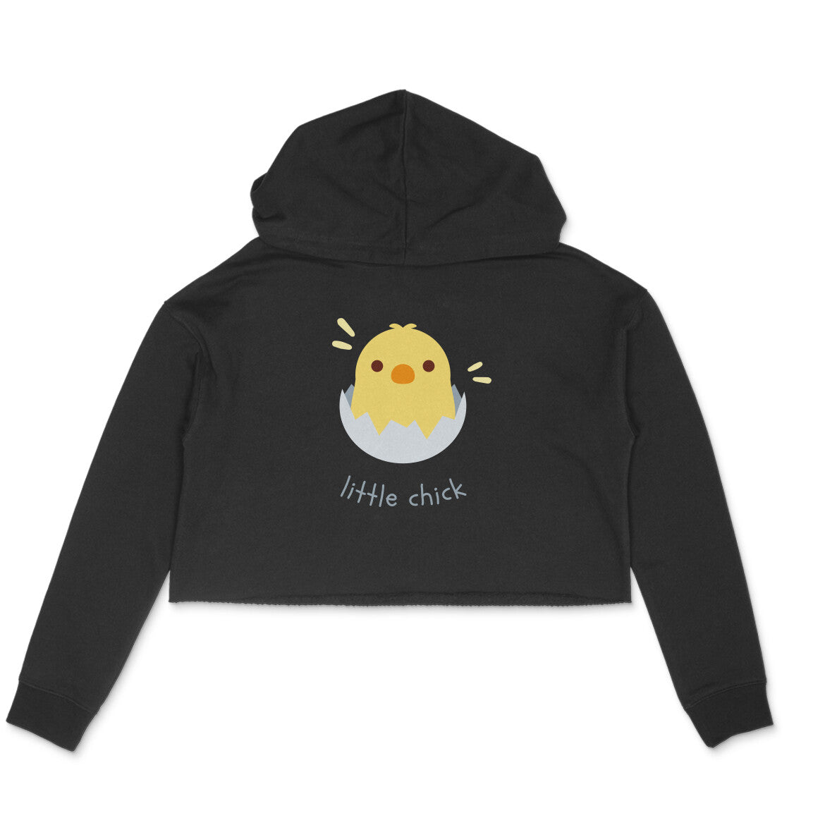 Women Crop Hoodie Front Print Little Chick