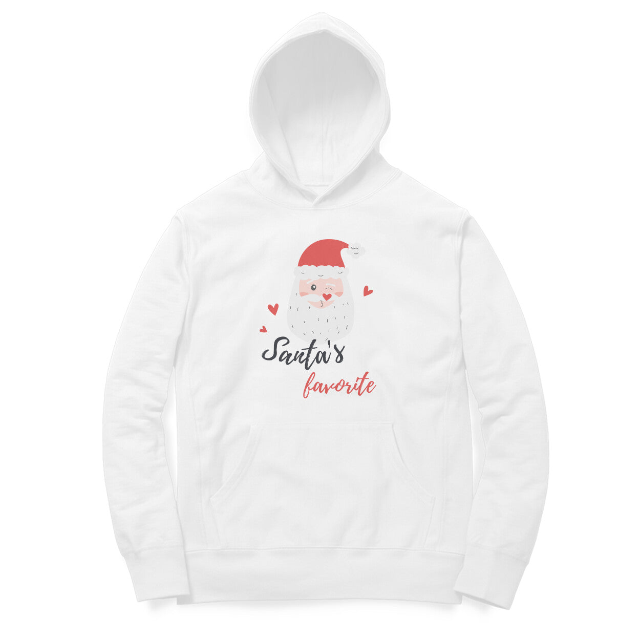 Women White Hoodie Santa's Fav