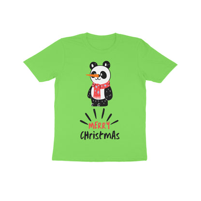 Kids Half Sleeve Round Neck T Shirt Merry Christmas