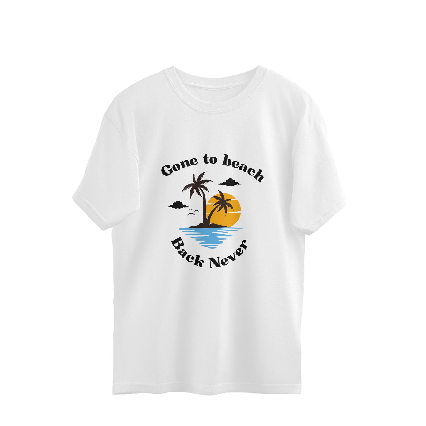 Women Oversized White T-shirt Beach Always