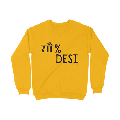 Men Yellow Sweatshirt Sau% Desi