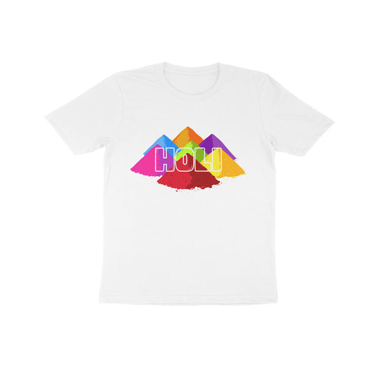 Kids Half Sleeve Round Neck T Shirt Holi Gulal