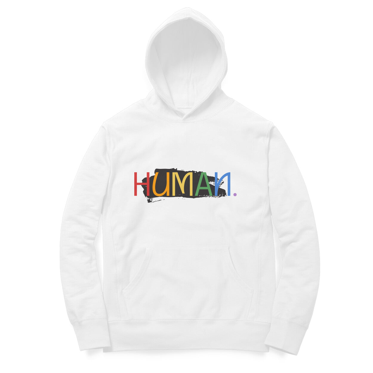 Men White Hoodie Human Pride