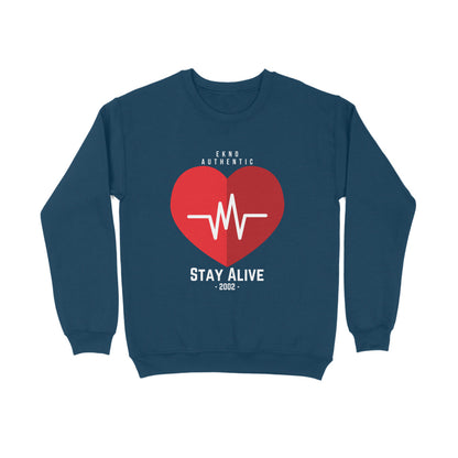 Women Navy Blue Sweatshirt Stay Alive