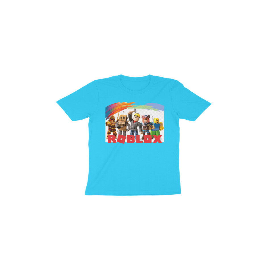 Kids/Toddlers Half Sleeve Round Neck Blue T Shirt Roblox (Age 0-6 yrs)