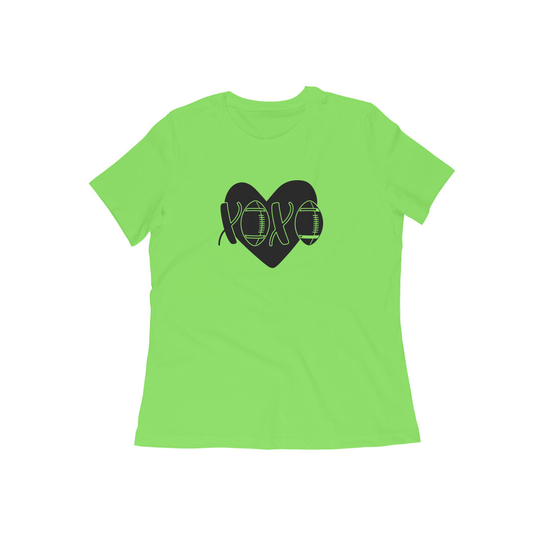 Women Round Neck Liril Green T Shirt XOXO