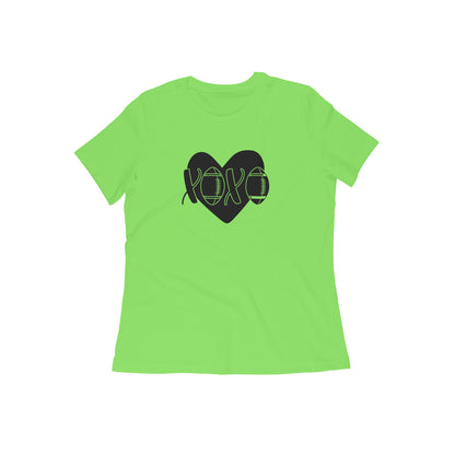 Women Round Neck Liril Green T Shirt XOXO