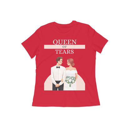 Women Round Neck Red T Shirt K-drama Queen Of Tears