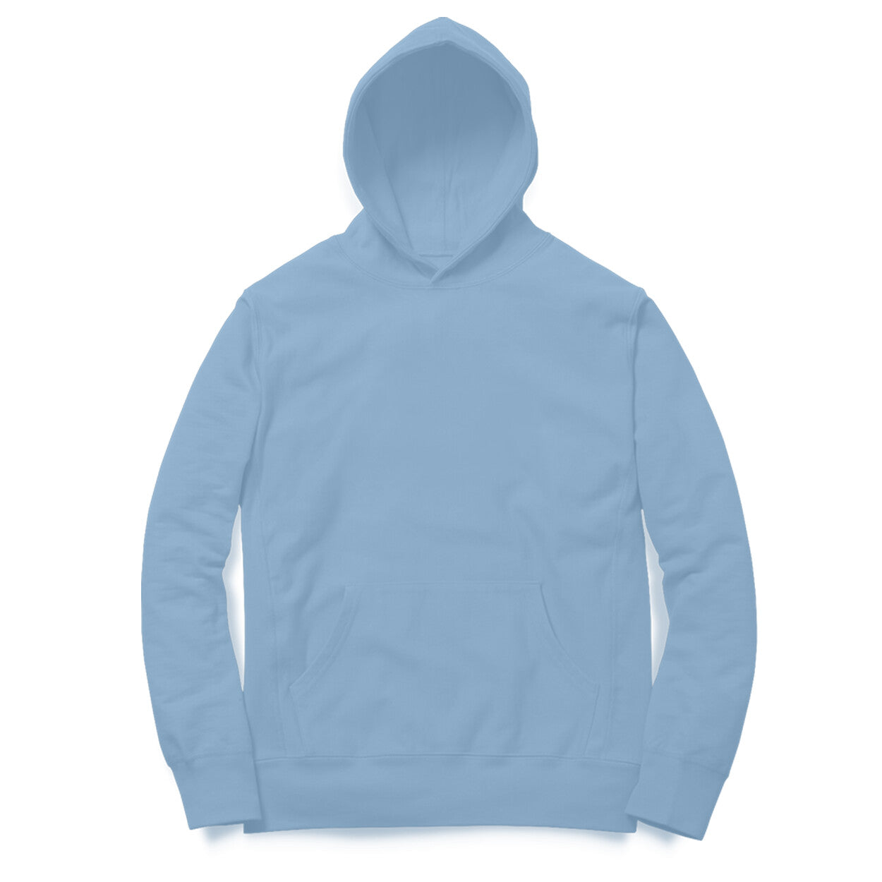 Women Baby Blue Solid Loose-fit Hoodie