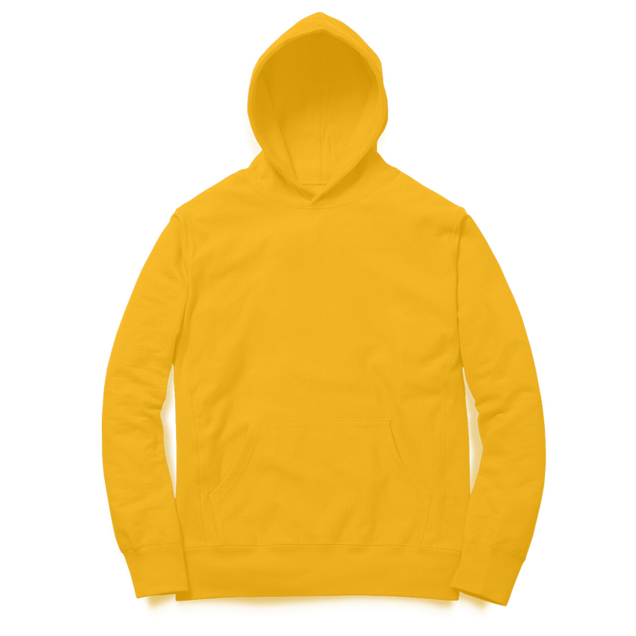 Men Yellow Solid Hoodie