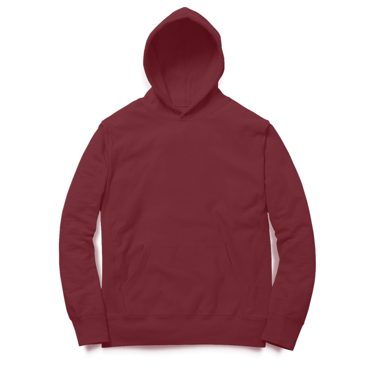 Women Maroon Solid Loose-fit Hoodie