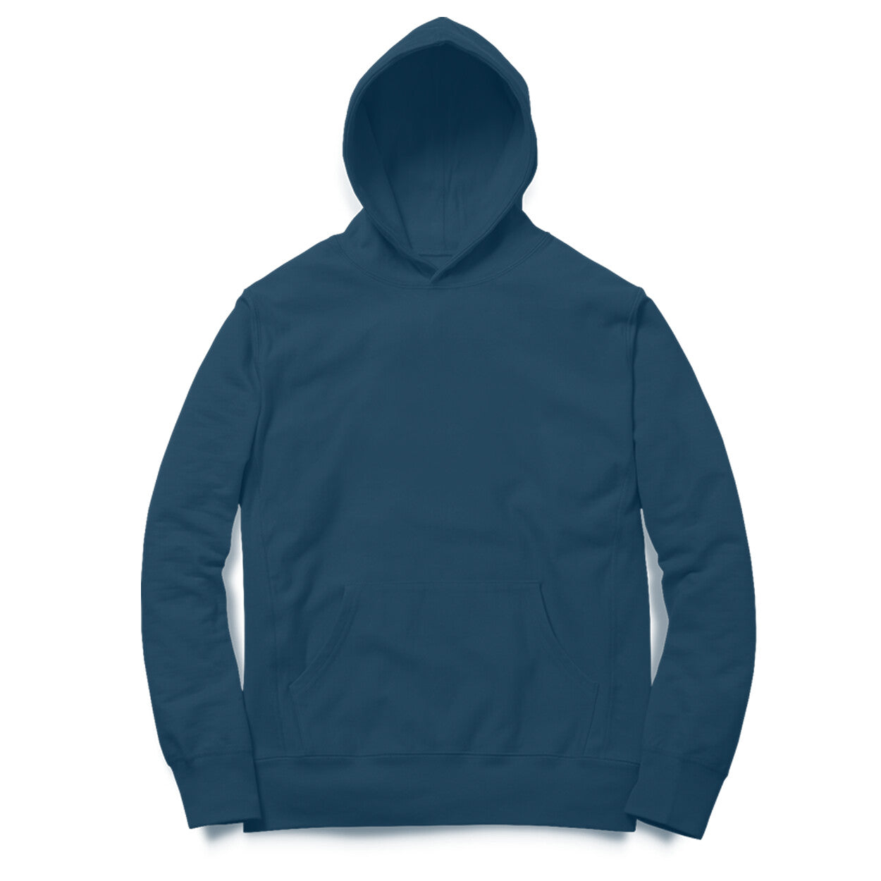 Men Navy Blue Solid Hoodie