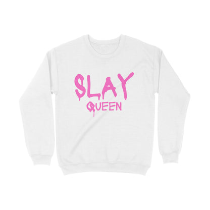 Women White Sweatshirt Slay Queen