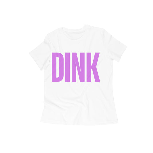 Women Round Neck White T-Shirt DINK