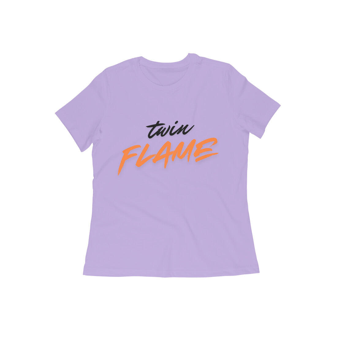 Women Round Neck Lavender T-Shirt Twin Flame