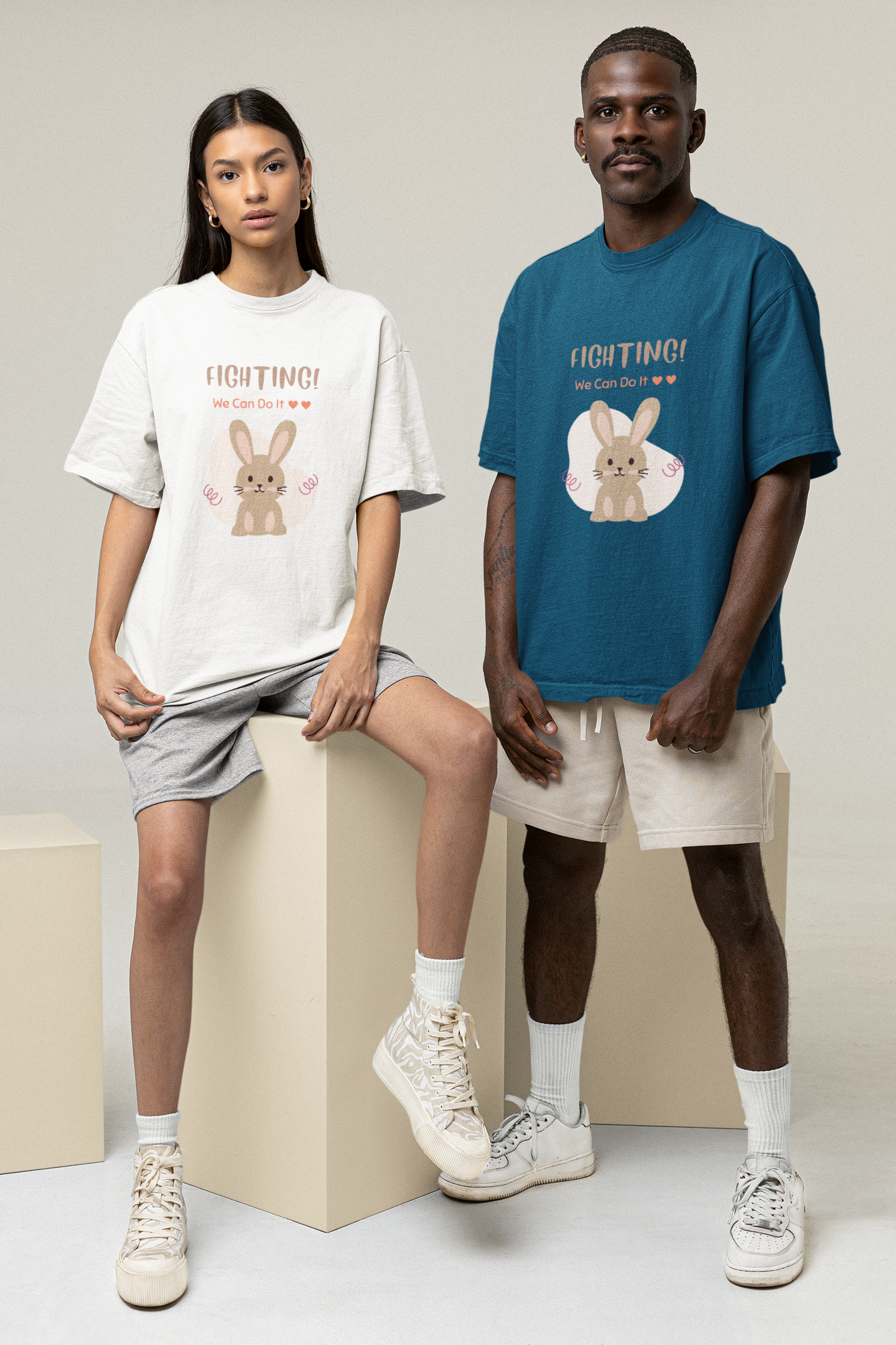 Unisex Oversized T-shirt Fighting Bunny